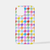 Coque iPhone 12 Mini Multicolor Houndstooth+Motif blanc (Verso)