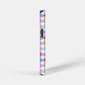 Coque iPhone 12 Mini Multicolor Houndstooth+Motif blanc (Côté droit)