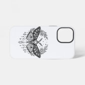Coque iPhone 12 Mini Mystical Gothic Moth Botanical Celestial Line Art (Verso Horizontal)