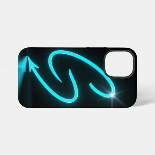 Coque iPhone 12 Mini Neon Glow Black Phone Case (Verso Horizontal)
