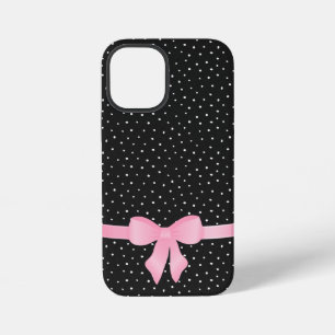 Coque iPhone 12 Mini Nœud rose sur un étui Case-Mate pour iPhone noir e