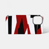 Coque iPhone 12 Mini Noir rouge gris et blanc (Verso Horizontal)