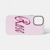 Coque iPhone 12 Mini Nom de fille Rose, (Verso Horizontal)
