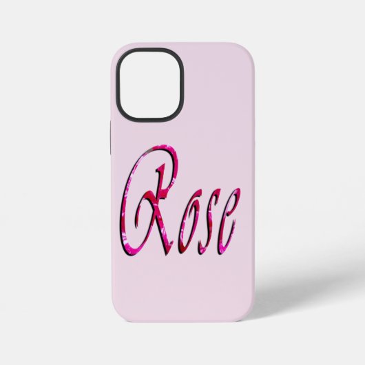 Coque iPhone 12 Mini Nom de fille Rose, (Verso)