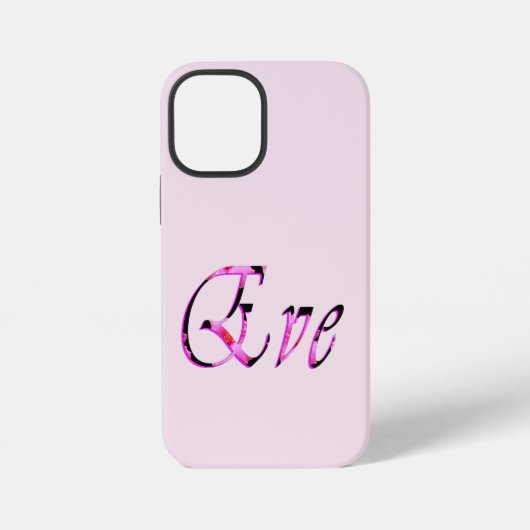 Coque iPhone 12 Mini Nom Eve Floral Rose (Verso)