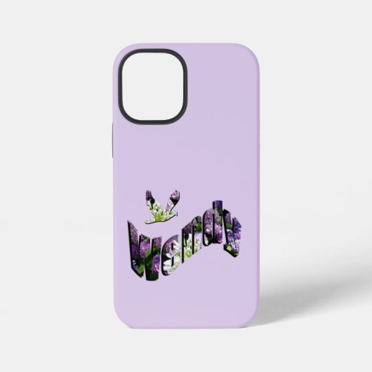 Coque iPhone 12 Mini Nom floral Wendy, (Verso)
