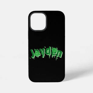 Coque iPhone 12 Mini Nom Jayden Vert,