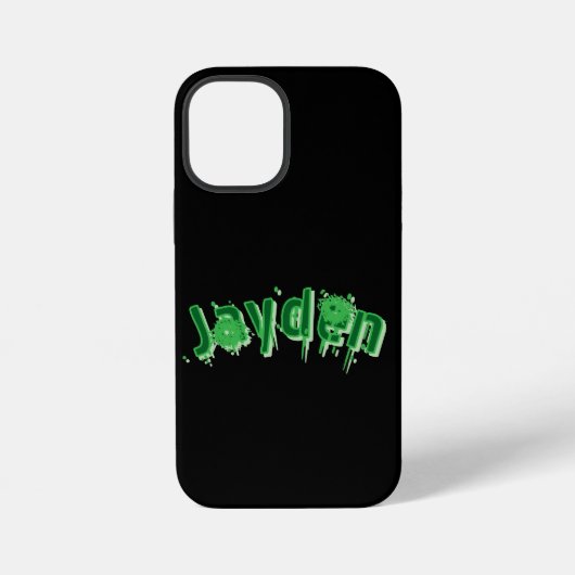 Coque iPhone 12 Mini Nom Jayden Vert, (Verso)