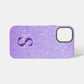 Coque iPhone 12 Mini Nom monogrammé pailleté élégant (Verso Horizontal)