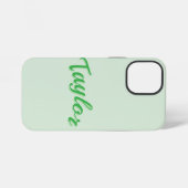 Coque iPhone 12 Mini Nom Taylor En Vert, (Verso Horizontal)