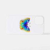 Coque iPhone 12 Mini Oeil de paon arc-en-ciel (Verso Horizontal)