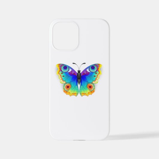 Coque iPhone 12 Mini Oeil de paon arc-en-ciel (Verso)