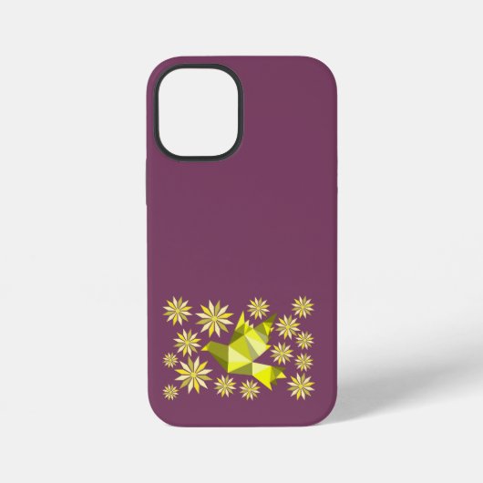 COQUE iPhone 12 MINI OISEAU DE L'AMOUR AVEC FLEUR CADEAU JOURNÉE SPÉCIA (Verso)