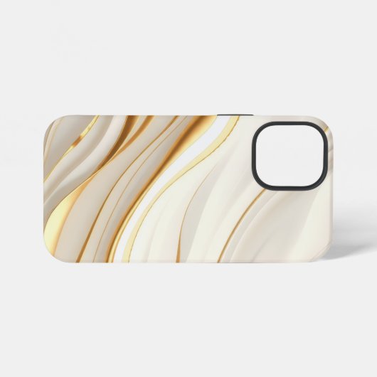 Coque iPhone 12 Mini "Opulent Gold and Cream Marble Swirls" (Verso Horizontal)