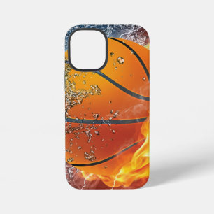 Coque iPhone 12 Mini oreiller de basketball en feu