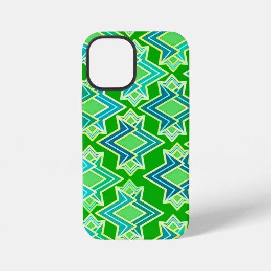 Coque iPhone 12 Mini Papiers peints Art Déco, vert jade (Verso)