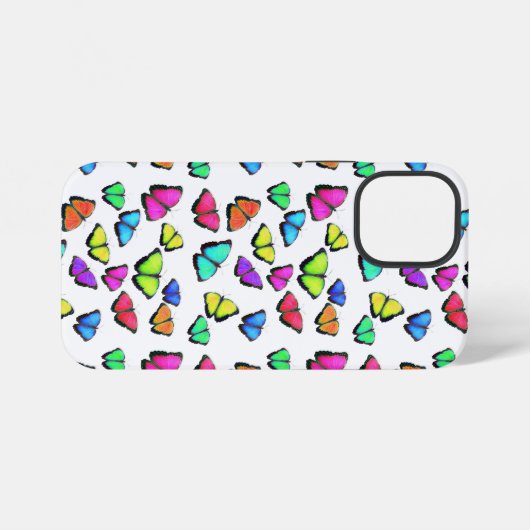 Coque iPhone 12 Mini Papillon arc-en-ciel (Verso Horizontal)