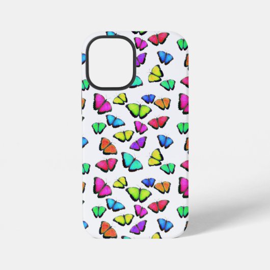 Coque iPhone 12 Mini Papillon arc-en-ciel (Verso)