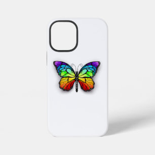 Coque iPhone 12 Mini Papillon arc-en-ciel monarque
