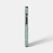 Coque iPhone 12 Mini Papillons à l'aquarelle sur fond vert menthe (Côté gauche)