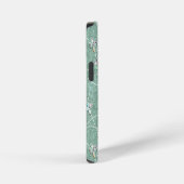 Coque iPhone 12 Mini Papillons à l'aquarelle sur fond vert menthe (Côté droit)