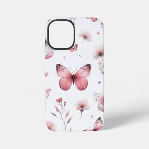 Coque iPhone 12 Mini Papillons roses