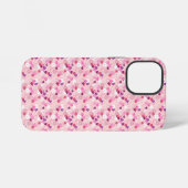 Coque iPhone 12 Mini Perles, Fleurs et Rose (Verso Horizontal)