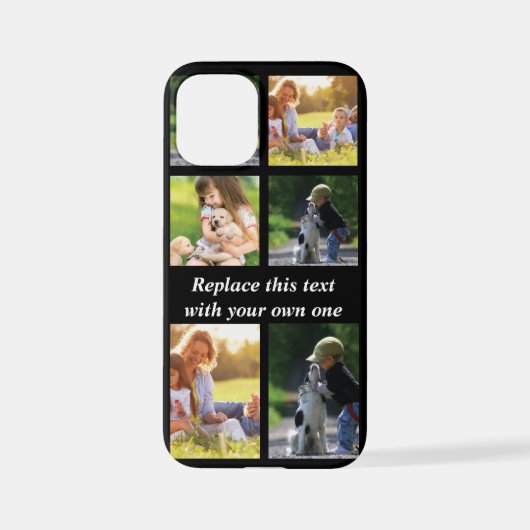 Coque iPhone 12 Mini Personnaliser le collage photo et le texte Coque-M (Verso)