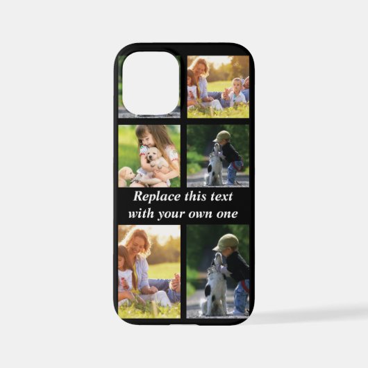Coque iPhone 12 Mini Personnaliser le collage photo et le texte Coque-M (Verso)