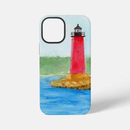 Coque iPhone 12 Mini Phare aquarelle (Verso)