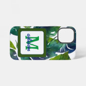 Coque iPhone 12 Mini Philodendron vert Feuille Foliage Botanique (Verso Horizontal)