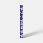 Coque iPhone 12 Mini Pied de fond rose+Motif bleu (Côté gauche)