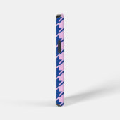 Coque iPhone 12 Mini Pied de fond rose+Motif bleu (Côté droit)