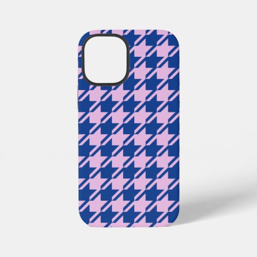 Coque iPhone 12 Mini Pied de fond rose+Motif bleu (Verso)