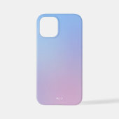 Coque iPhone 12 Mini Pink, Blue Pastel Gradient Ombre Effect Phone Case (Verso)