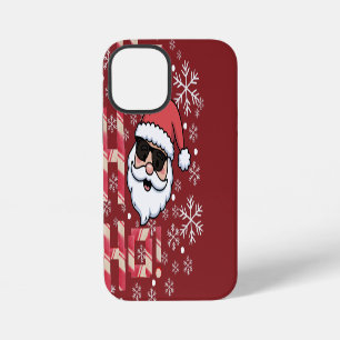 Coque iPhone 12 Mini Plateau de service de Noël Cool Retro Santa
