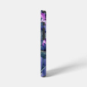 Coque iPhone 12 Mini PopSocket Floral Rose et Bleu (Côté gauche)