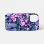 Coque iPhone 12 Mini PopSocket Floral Rose et Bleu (Verso Horizontal)
