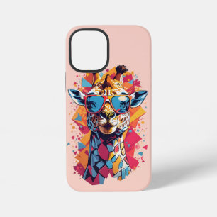 Coque iPhone 12 Mini Portrait de girafe de style graffiti-58567