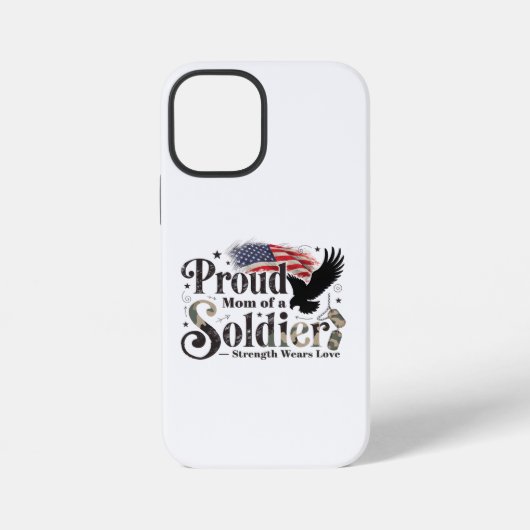 Coque iPhone 12 Mini Proud Military Mom Soldier Pride Art (Verso)