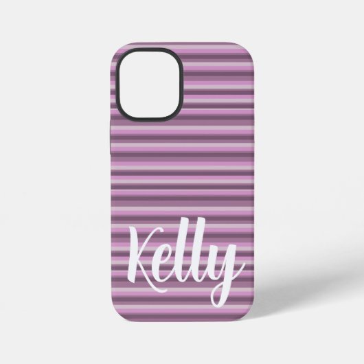 Coque iPhone 12 Mini Rayures roses (Verso)