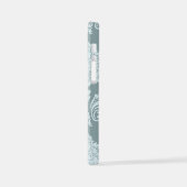 Coque iPhone 12 Mini Rococo Damask Art I Duck Egg Blue+Teal (Côté gauche)