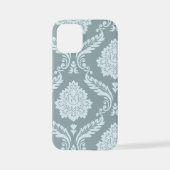 Coque iPhone 12 Mini Rococo Damask Art I Duck Egg Blue+Teal (Verso)