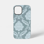 Coque iPhone 12 Mini Rococo Damask Art I Duck Egg Blue+Teal (Verso)