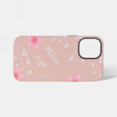 Coque iPhone 12 Mini Rose beige floral (Verso Horizontal)