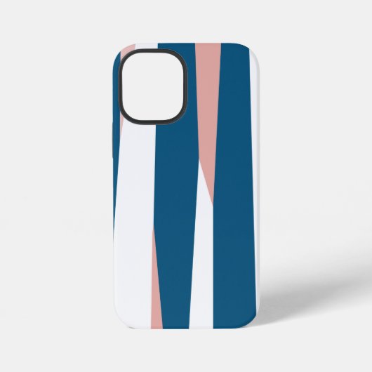 Coque iPhone 12 Mini Rose bleu et blanc (Verso)
