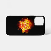 Coque iPhone 12 Mini Rose de feu en fleurs (Verso Horizontal)