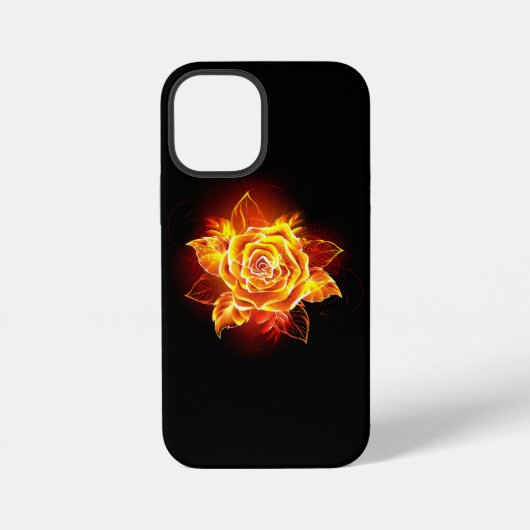 Coque iPhone 12 Mini Rose de feu en fleurs (Verso)