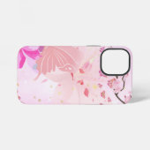 Coque iPhone 12 Mini rose floral (Verso Horizontal)