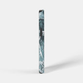 Coque iPhone 12 Mini Roses groupés/Turquoise foncé (Côté droit)